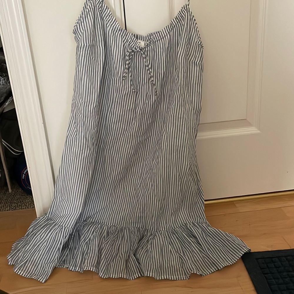Sezane blue and white striped dress
